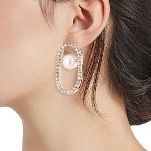 Rosantica Dedica Goldtone, Crystal, & Resin Pearl Mismatched Drop Earrings